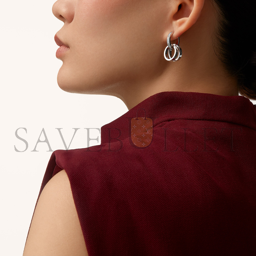 Ca*t*er love white gold earrings, transformable, semi-paved n8515242